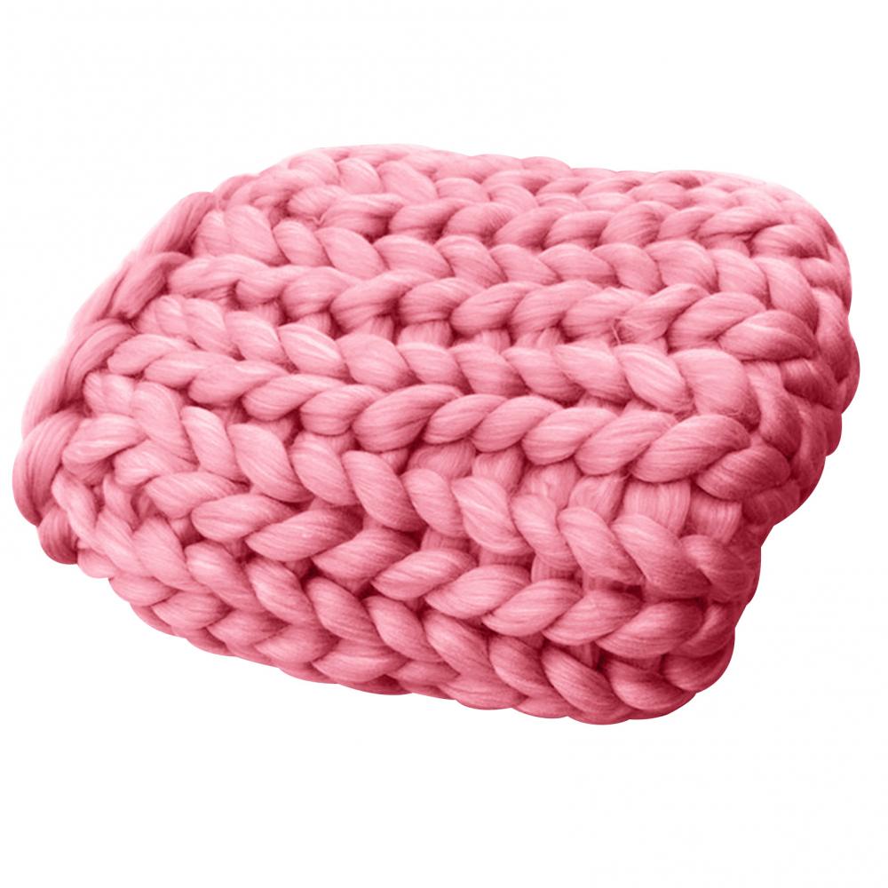 

Одеяло толстое модное 6 см шерстяная пряжа для ручного вязания мериносовая шерсть объемное вязаное одеяло пледы вязаное одеяло Other розовый