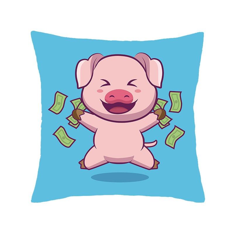 Juste de coussin de luxe avec imprimé animal de dessin animé, petit tigre mignon, taie d'oreiller, décoration d'intérieur, bureau, canapé, voiture