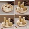 Stripe Round Dish Mold Concrete Casting Mold Flowerpot Base Silicone Mold DIY Gypsum Crafts Tray Tool Easy to Use