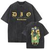 Washed Vintage Anime Jojo Bizarre Adventure Joseph Joestar Caesar Anthonio Zeppeli Print Tshirt Men Fashion Cartoon T Shirt Top
