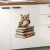 Cute Owl with Book Wall Stickers, Self-Adhesive Decor for Bedroom Living Room Background Decoration
