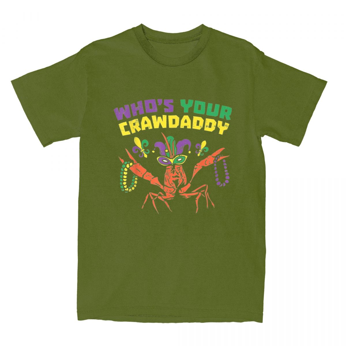 2024 Mardi Gras Shirt Merchandise Men Women Pure Cotton Hipster Whos Your Crawdaddy Crawfish Jester Beads T-shirt 4XL