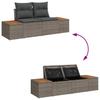 Garden Sofa Set with Cushions and Storage 8 Pcs Grey Poly Rattan