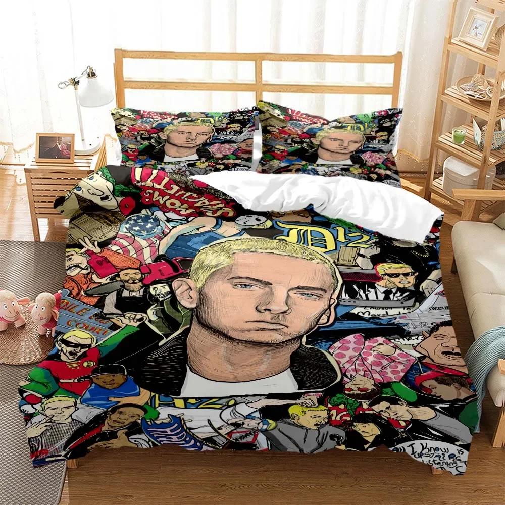 Hip-hop şarkıcısı Eminem Rahat Yorgan Nevresim Takımı Yastık Kılıfı Yatak Takımı Çocuk Odası Dekorasyonu Ev Tekstili