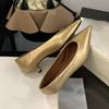 Fashion 2025 New Pointed Toe Ladies Thin Heels Pumps Shoes Casual Fashion Shallow Female Slip On Footwear Low Heel Shoes For Women
