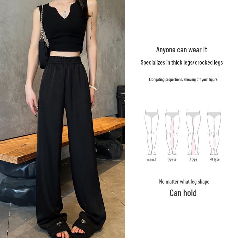 Women's Summer Acetate Satin Wide-Leg Pants