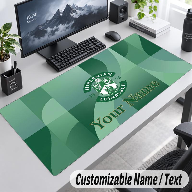 Custom Name Text Mouse Pad Hibernian FC Personalized Desk Pad For Work And Gaming