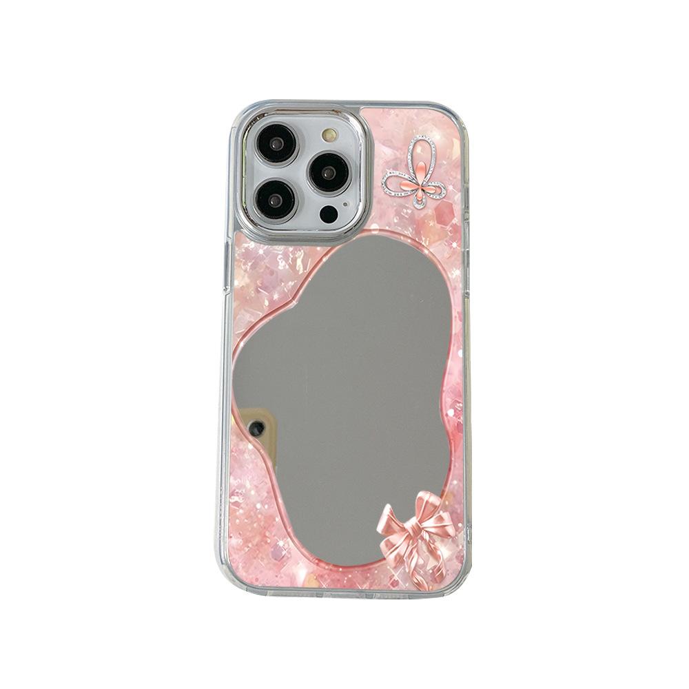 Shellfish cherry for apple 17 mobile phone case iphone16 flower mirror 15promax high definition makeup mirror