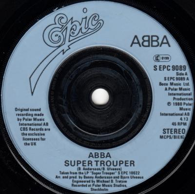 Płyta 7-calowa ABBA - Super Trouper SEPC9089 Epic 1980 UK Pop Używana