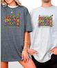 Colorful Educator T-Shirt, Retro Classroom Doodles, School Staff Tee
