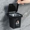 Trash Can Ashtray with Lid Removable Stainless Steel Inner Heavy Duty No Drill Wall Mount Home Office Countertop Decorative Ash Holder Storage Box