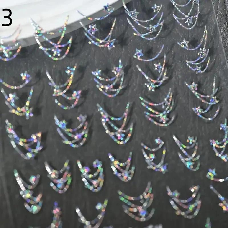 Звезда Ожерелье Изогнутая Линия Дуга Штамповка Ретро 5D Наклейки для Маникюра Декорация Клейкие Наклейки для Маникюра DIY