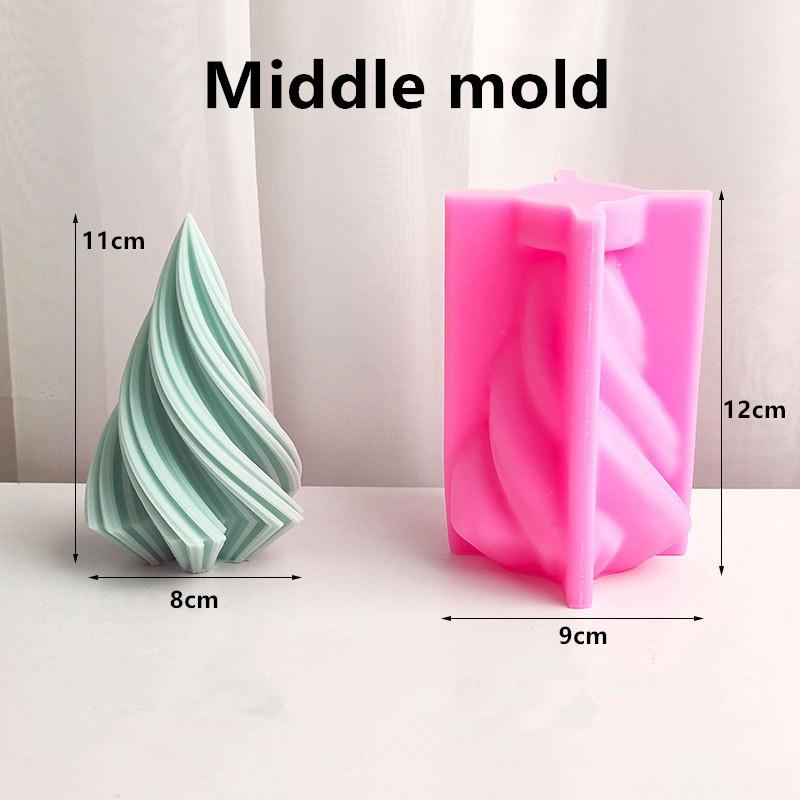 3D Pillar Swirl Candle Molds Wave Twirl Taper Spiral Silicone Mould Geometric Abstract Decorative Wavy Soy Wax Mold Clay Molds