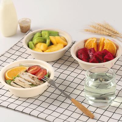 50Pcs Tigelas Descartáveis de Grau Alimentício Sem BPA Ecológico Sem Odor Amplamente Aplicável Tigelas Descartáveis Naturais para Acampamento Louça