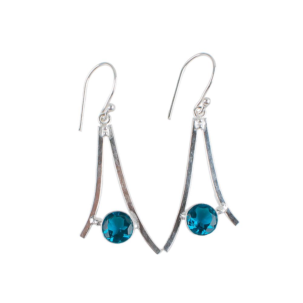 Apatite Gemstone 925 Sterling Silver Jewelry Earrings 1.45" For Anniversary Gift EE-66-10