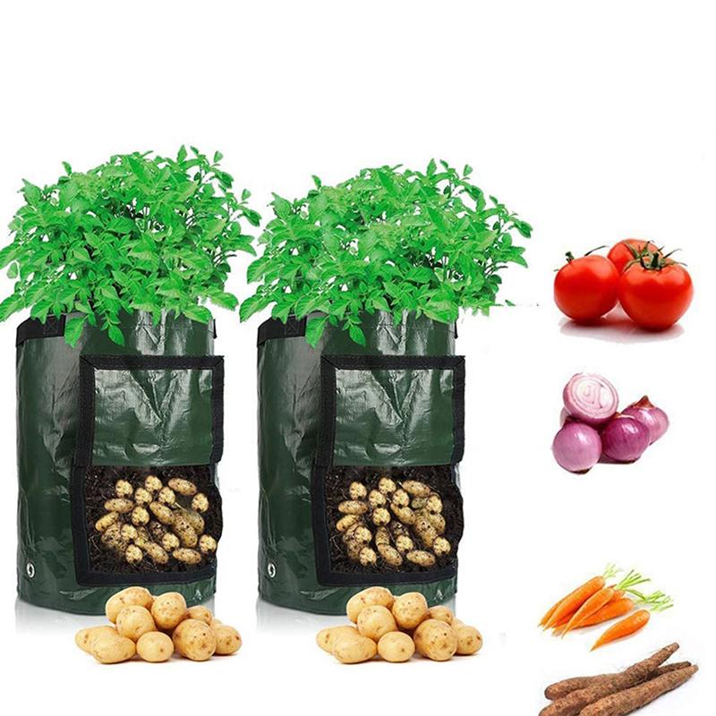 Potato Grow Bag PE Vegetable Onion Planting Bag with Handle Thickened Garden Carrot Taro Peanut Growing Bag Waterproof