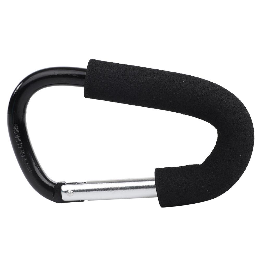 Schwarzer Kinderwagen Haken Clip Kinderwagen Karabiner Windeltasche 16 x 10 cm
