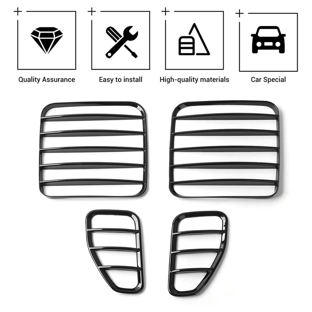 Bakljus Lampöverdrag Persienner ABS Bakre Bakljusskydd för Jeep Renegade 2016 2017 2018 , Svart