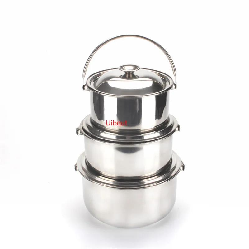 Topf Suppe Kochen Stahl Edelstahl Eintopfschüssel Schüsseln Kochtopf Küchengeschirr Pfanne Metallgriff Ramen Töpfe und Pfannen Kochgeschirr Set