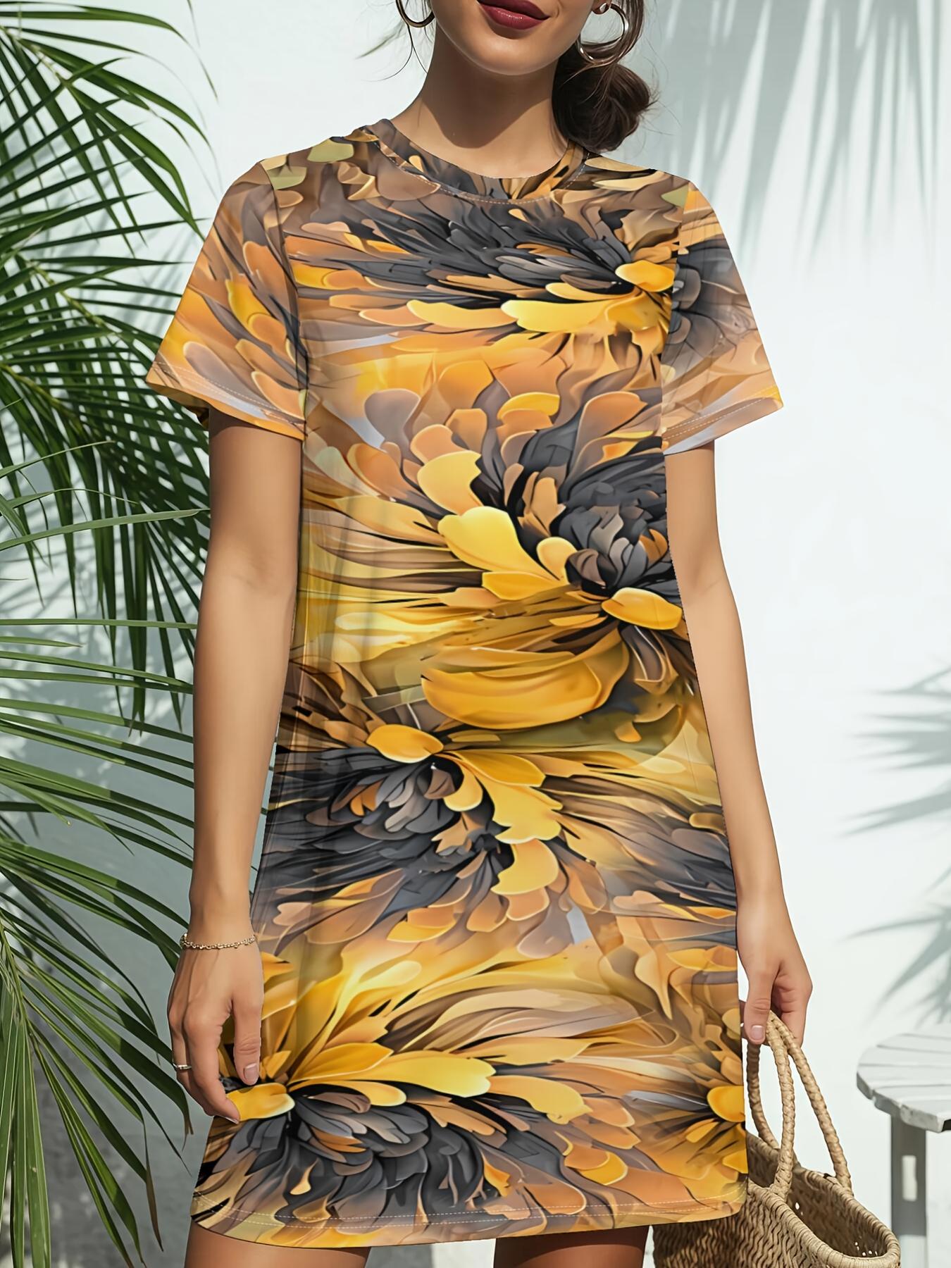 

Women S New Crew Neck Short Sleeve T-Shirt Dress. American Trend Digital Print. Casual ; Versatile for Spring And Summer. Elegant And Chic Wen S Dre 3XL дубильная кора
