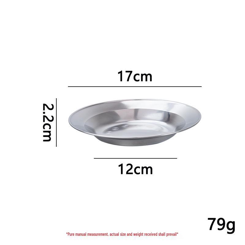 Food-Grade Stainless Steel Multi-Purpose Plate: Ideal for Soup, Dinner, Fruit, Steaming, and Household Use.
