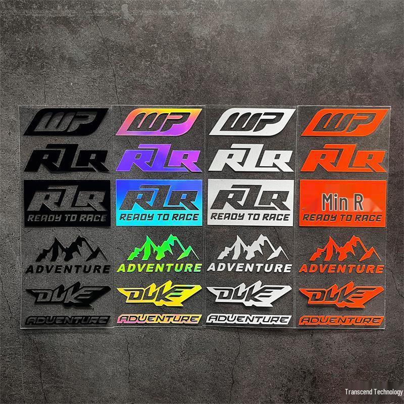 Reflective WP Shock Absorber Sticker for Motorcycles - R2R Adventure Helmet & Car Body Decals