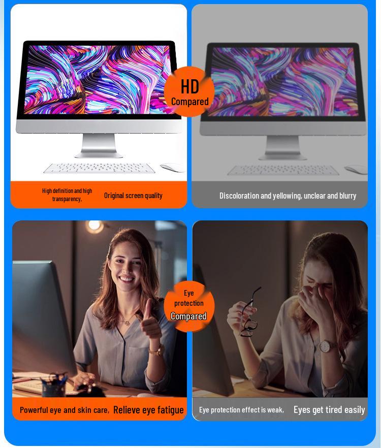 HD Transparent Anti-Blue Light Screen Protector for Laptop and Desktop Monitors