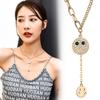 Titanium Stylish Steel Necklace With Encrusted Smiley Face Women For