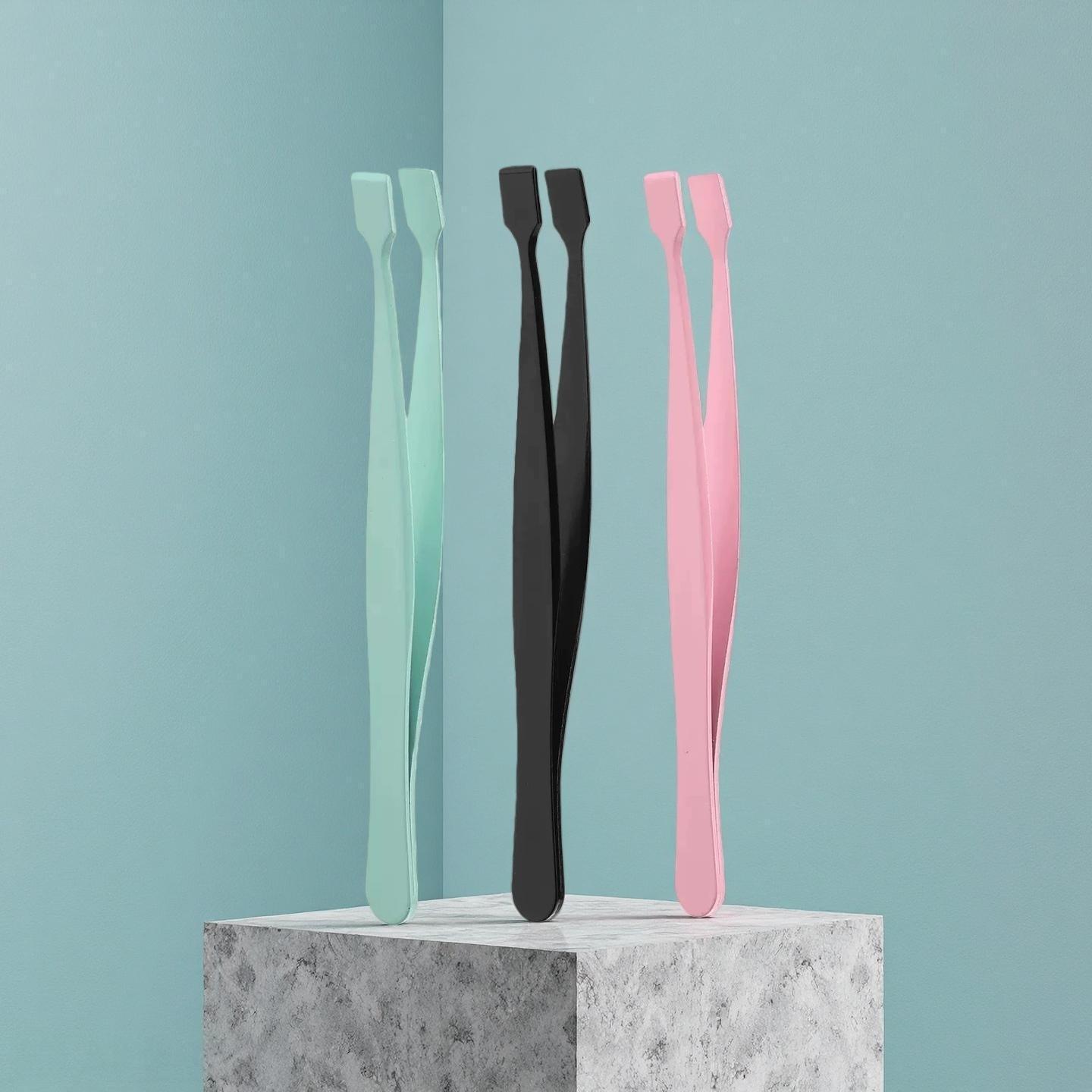 

Портативний пінцет для нижніх вій із пласкою головкою для початківців Turquoise