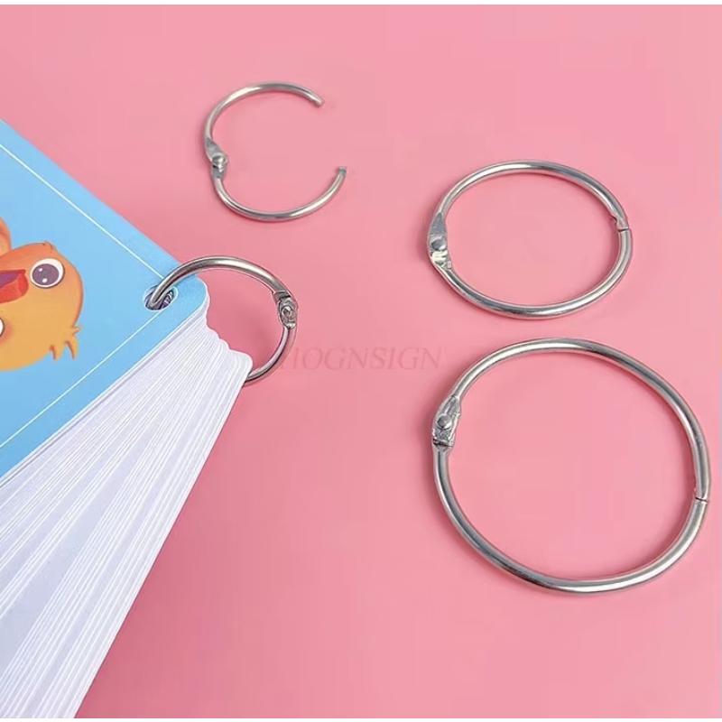20pcs Iron Ring Loose Leaf Ring Binding Iron Ring Card Ring Iron Ring Loose Leaf Binding Ring Punching Binding Circular