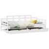 Vidaxl Daybed with Drawers, White, 80X200 Cm, Pine Wood