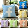 1P-Facebooks Cushion Cover Natural Linen Pillowcase Set, All-In-One Decor For Sofa, Bedroom & Chair