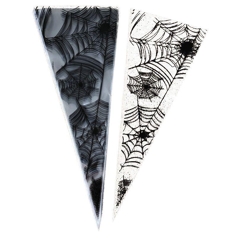 

100 шт. Хэллоуин Конусные пакеты Сладкое угощение Конфеты Детская вечеринка Рождество Полоска Целлофан Spider 100pcs