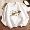 Children's Heart Print Long Sleeve Crew Neck Hoodie Sweatshirt