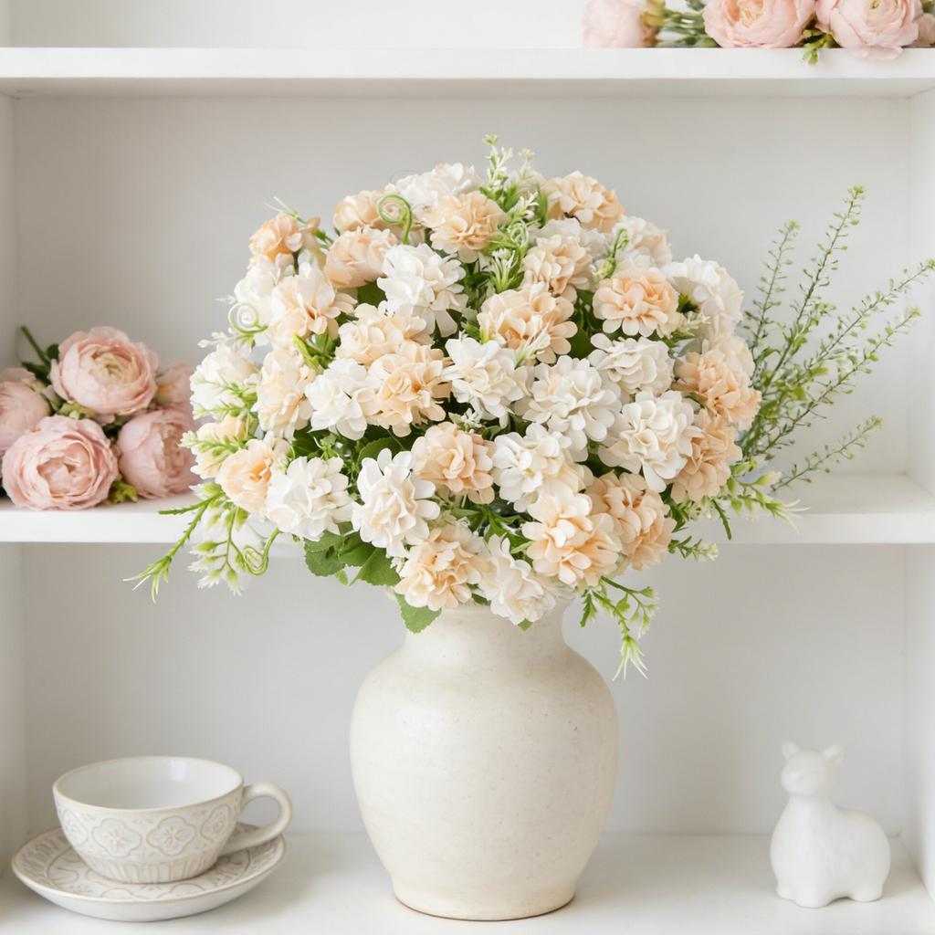 Artificial Flowers Silk Hydrangea Bouquet Home Room Wedding Bridal Bouquets Outdoor Garden Festival Party Diy GiftBox Decoration