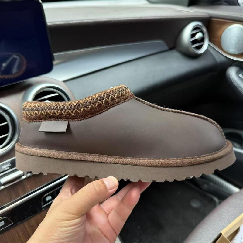 Crafted thick-soled snow boots women's inner heightening fur integrated cotton boots slippers cowhide wool velvet non-slip