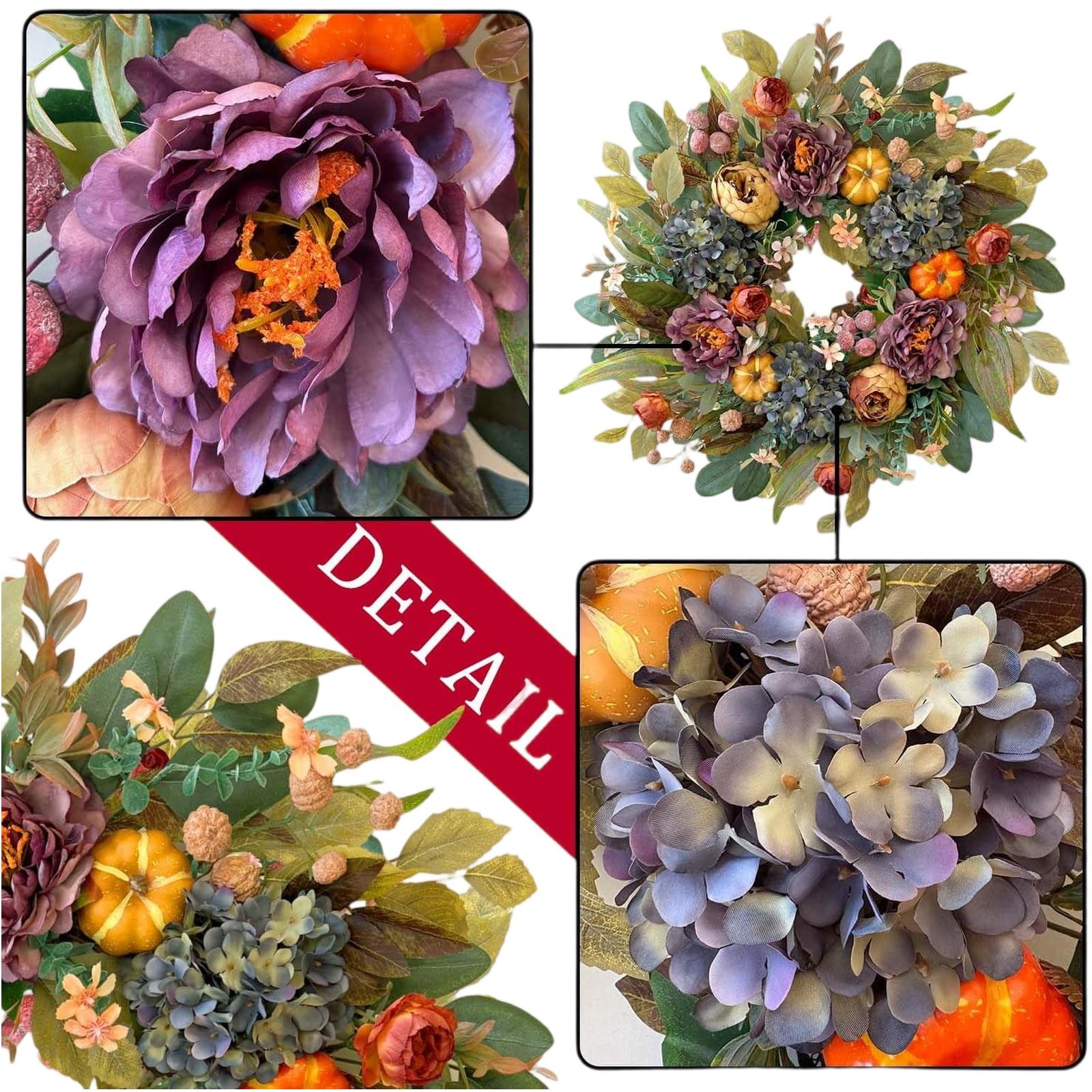 

Sunflower Artificial Wreath With Bow For Fall Thanksgiving Door And Home Décor One Size