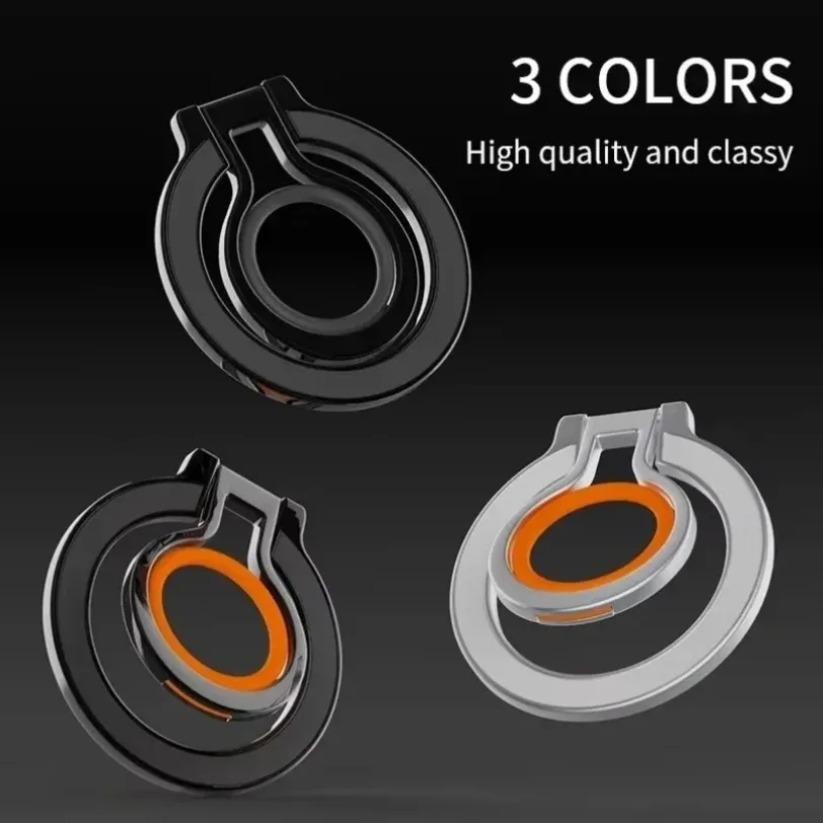 For Magsafe iPhone 16 15 14 13 12 Pro Mobile Phone Finger Ring Magnetic Holder Grip Strong Magnet Bracket 360° Rotation Stand