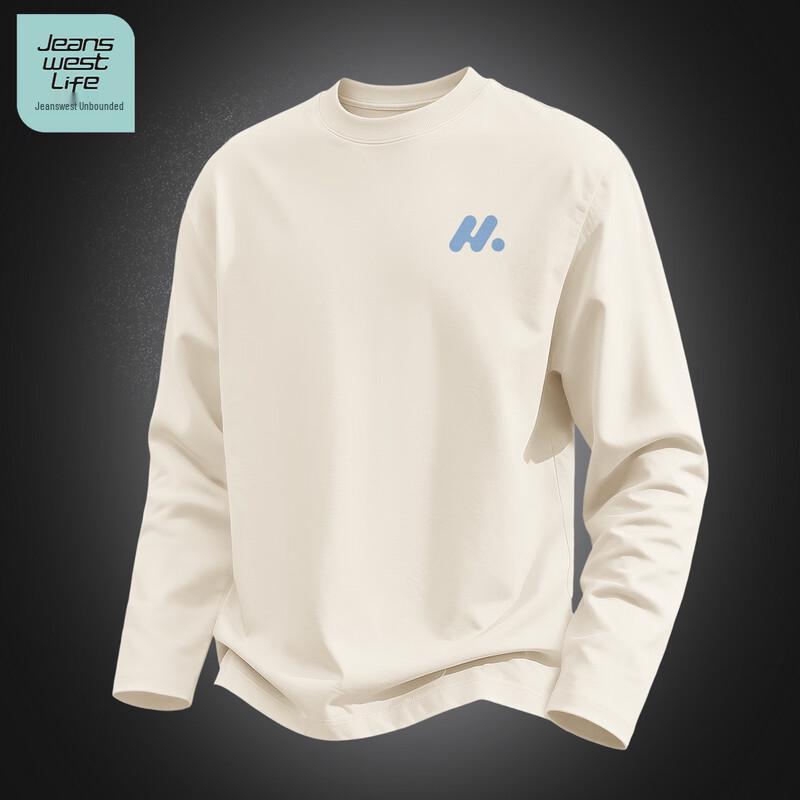 JEANSWEST LIFE Men's Loose Fit Pure Cotton Long Sleeve T-Shirt