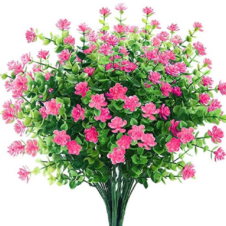 Eucalyptus Small Rose Artificial Purple Flowers - Desktop Decoration