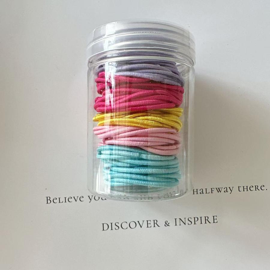 100 pieces of high elasticity rubber bands, colorful and simple hair ties, high elasticity rubber bands