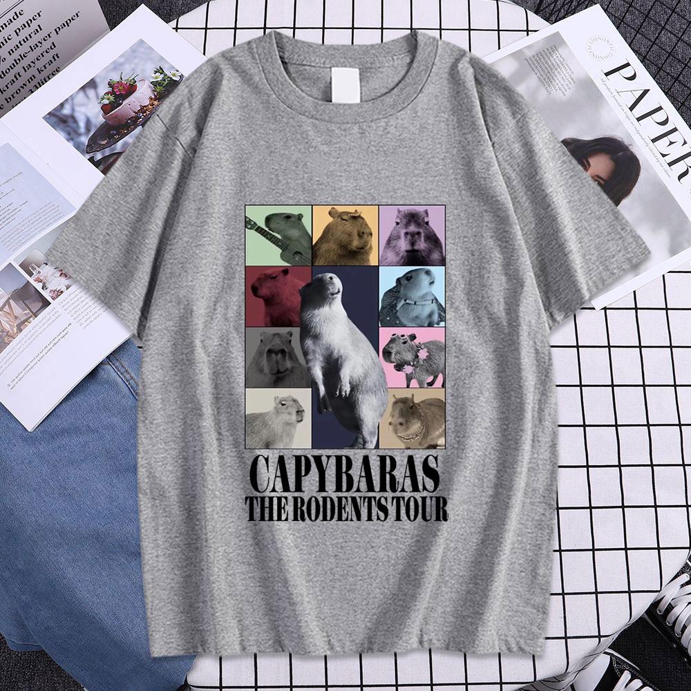 Funny Capybara The Rodents Eras Tour Meme Graphic T Shirt Summer Unisexs Womens Vintage Fashion Tshirt Casual Oversized T Shirts