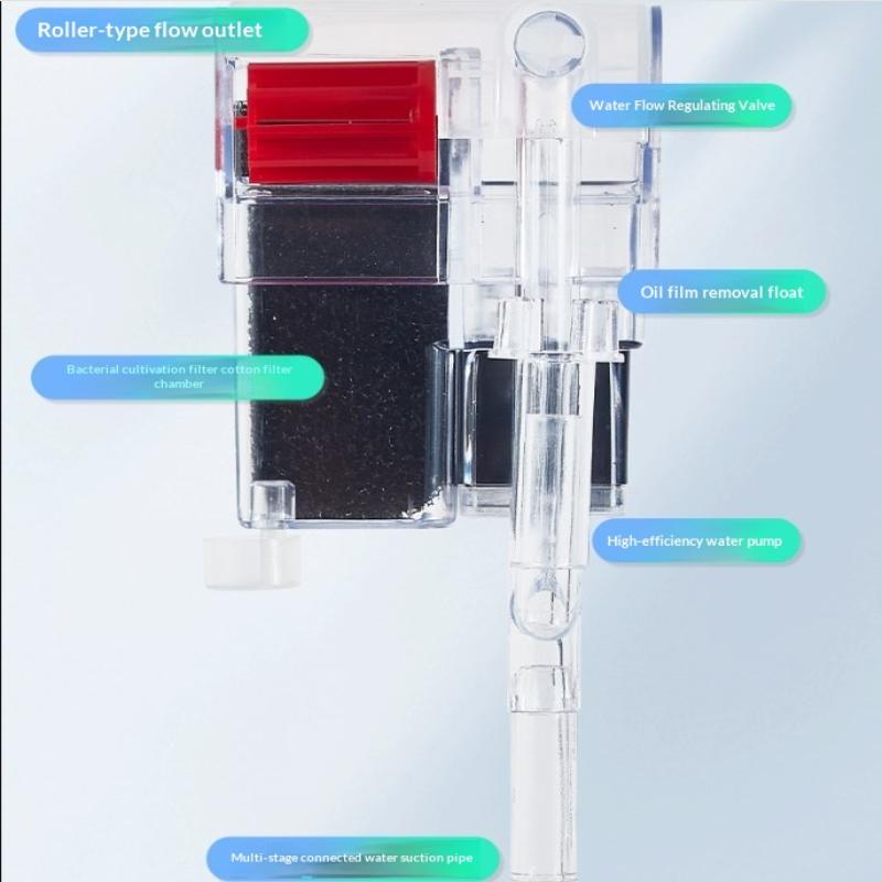 Hang On Aquarium Filter 3 In 1 Silent Waterfall Oxygen Pump External Fish Tank Filter For Small Aquariums