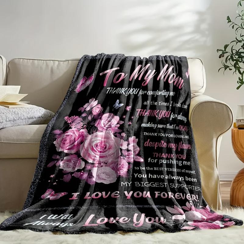 Comfortable Flannel Blanket for Moms Soft Warm Versatile, for Sofas Beds Offices Camping Travel, Ideal All Seasons Gift