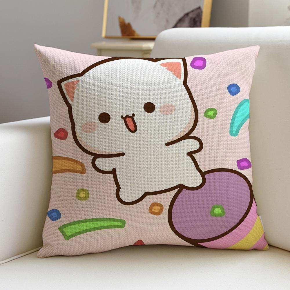 Squishy MMochi CatS Cushion Cover Breathable and skinfriendly linen pillowcase square removable and washable cushion