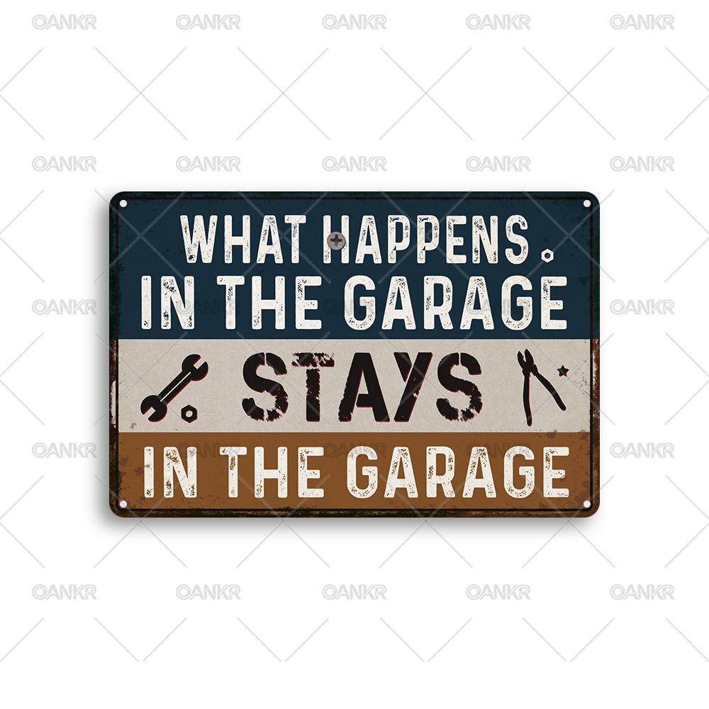 Retro Garage Metal Tin Sign Vintage Tool Wall Art Poster for Home Bedroom Bathroom Decoration Rustic Wall Decor Chic Gift
