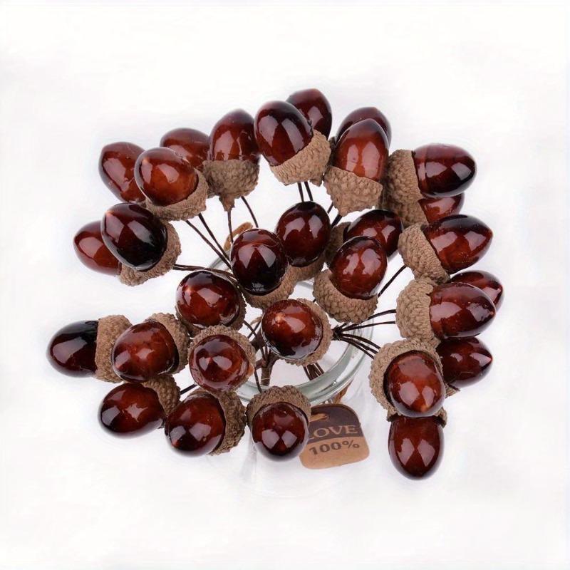 Artificial Mini Foam Fake Nuts Pine Cones 6Pcs Set for Christmas Wedding Tree Vegetable Berry Flowers Decor