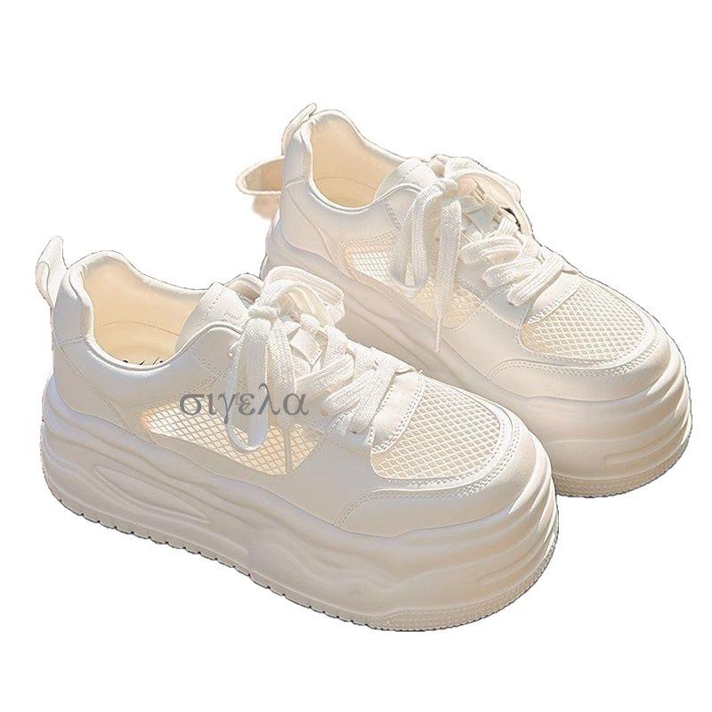 Summer New Mesh Thick-soled Women's Versatile Ins Wind Board Shoes Breathable and Lightweight Casual Shoes