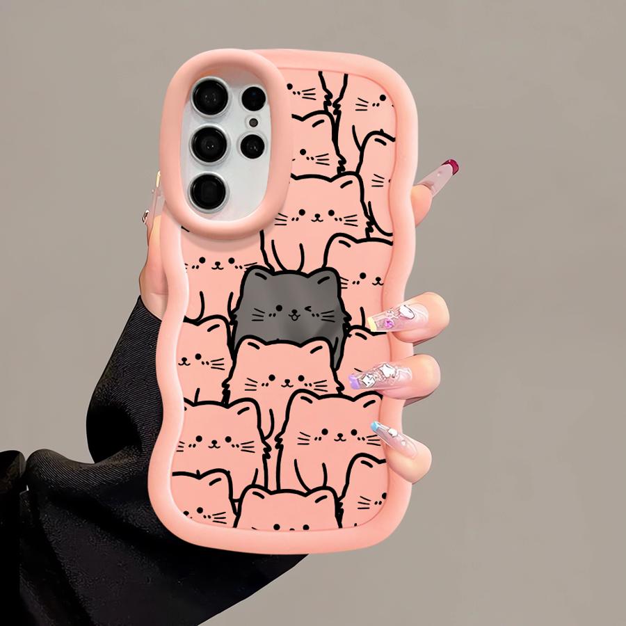 

Cartoon Cute Cat Soft Phone Cover Case for Samsung Galaxy S20 FE S23 Plus S25 S24 A25 S21 A26 S22 Ultra A24 A36 A55 A54 A35 A34 Galaxy S24 Ultra