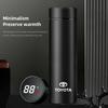 ADF3   304 stainless steel thermos cup smart display vacuum water cup for men and women students high value office cup Toyota Car Logo